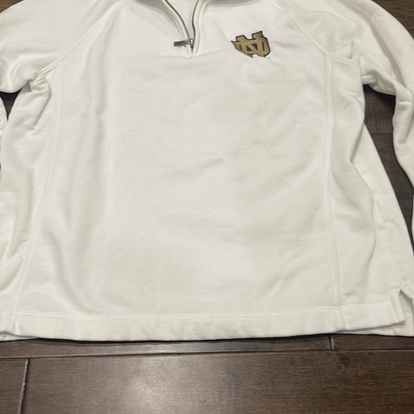 Jansport Notre Dame Quarter Zip White Sweater - size XL - Great Preowned - Picture 5 of 9